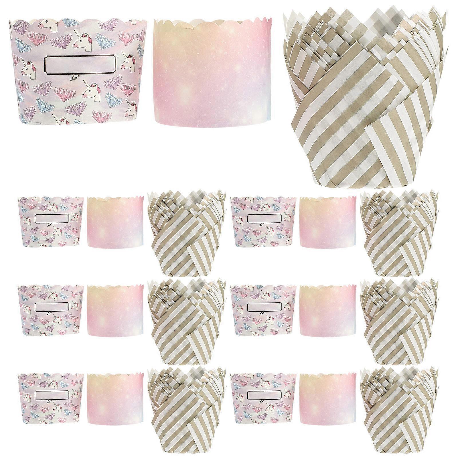 100Pcs Cupcake Liners Cupcake Wrapper Muffin Liners Baking Cups (Random Color)