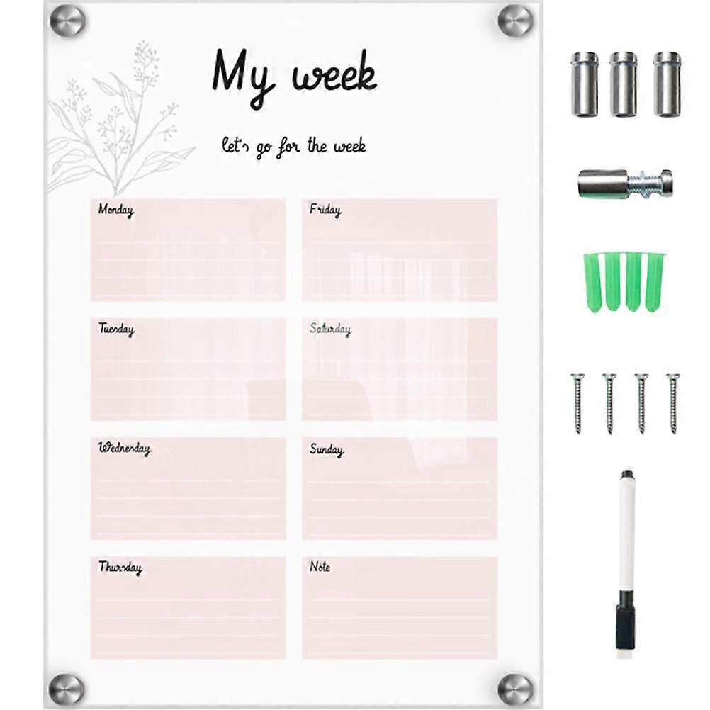 Wall Handwritten Message Boards Rectangular Acrylic Erasable Writing Home Use 1Set