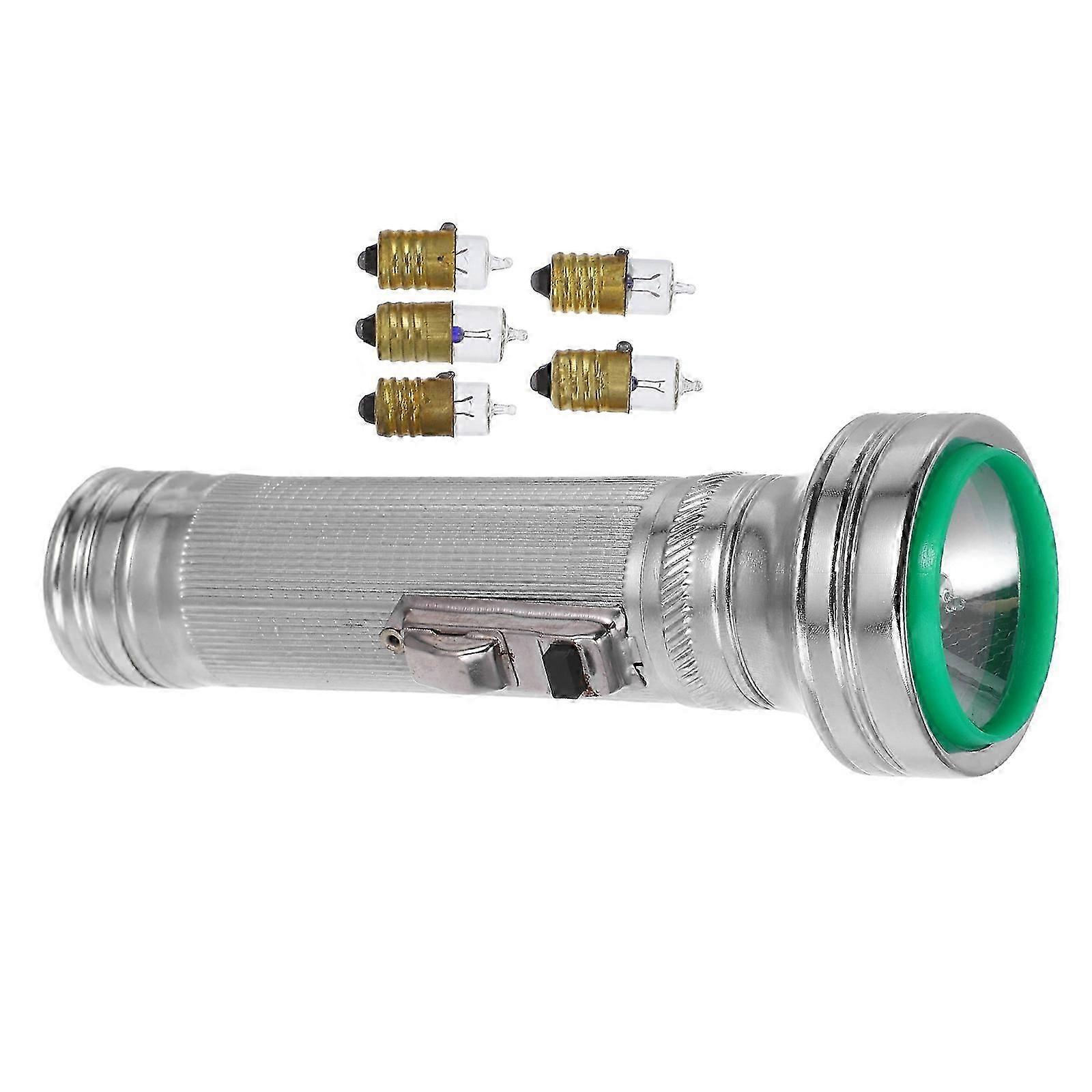 Silver Old-Fashioned Flashlight Portable Torch for Exploration Use