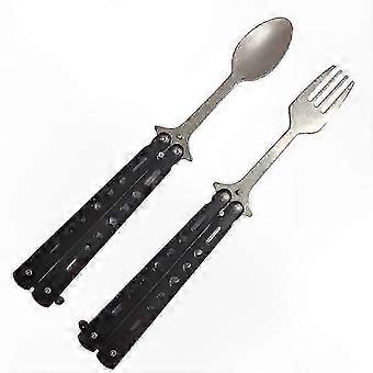Perfect for Outdoor Adventures, Hunting & Travel: Camping Cutlery Set with Spoon and Fork, Available in 2 Colors