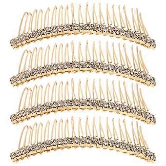 4Pcs Rhinestone Hair Comb Bang Hair Sett Comb Elegant Women hodeplagg Creative Headwear (stil B)