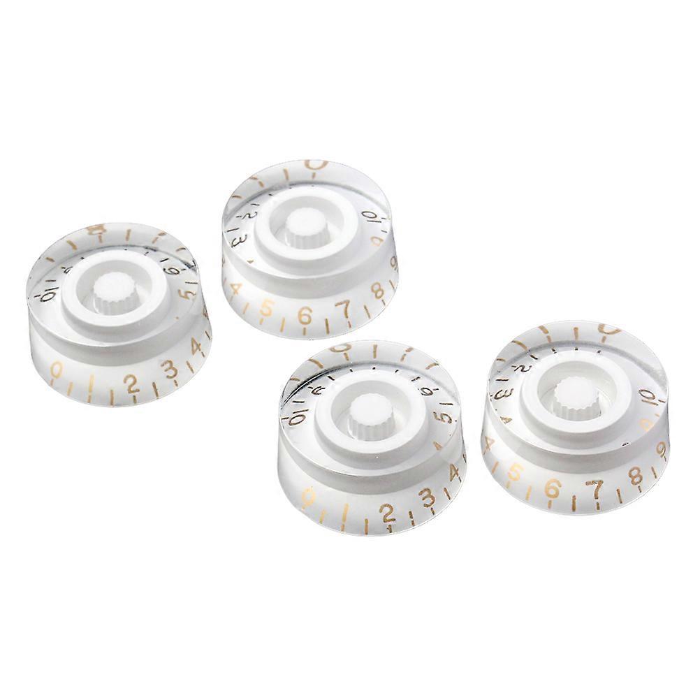 4PCS/Set Round Guitar Knobs Volume Tone Control Knobs Rotary Knobs Epiphone Style Electric Guitar Parts Replacement GD31 White