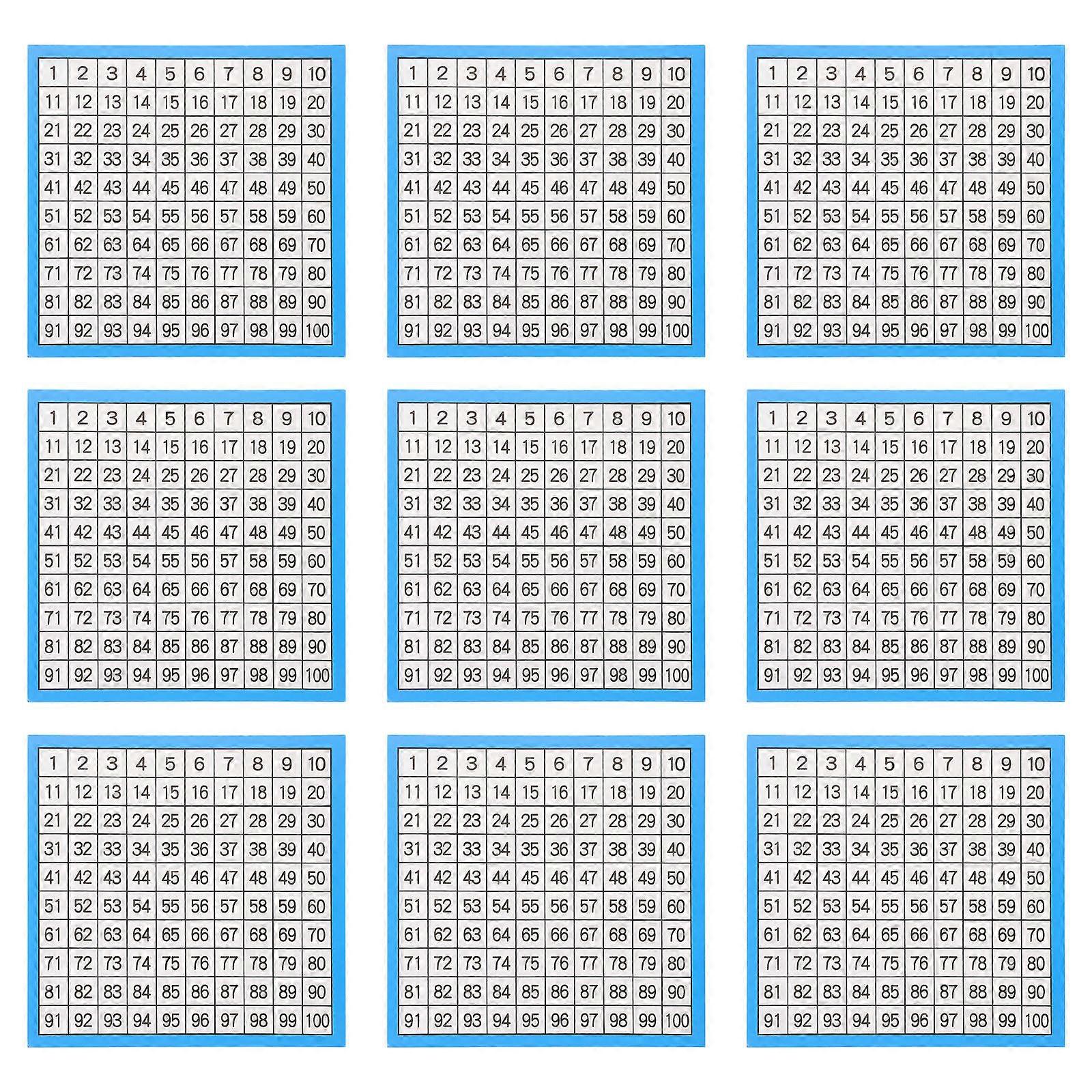 10 Sheets Number Charts Hundreds Chart Math Charts Math Tables Math Accessory