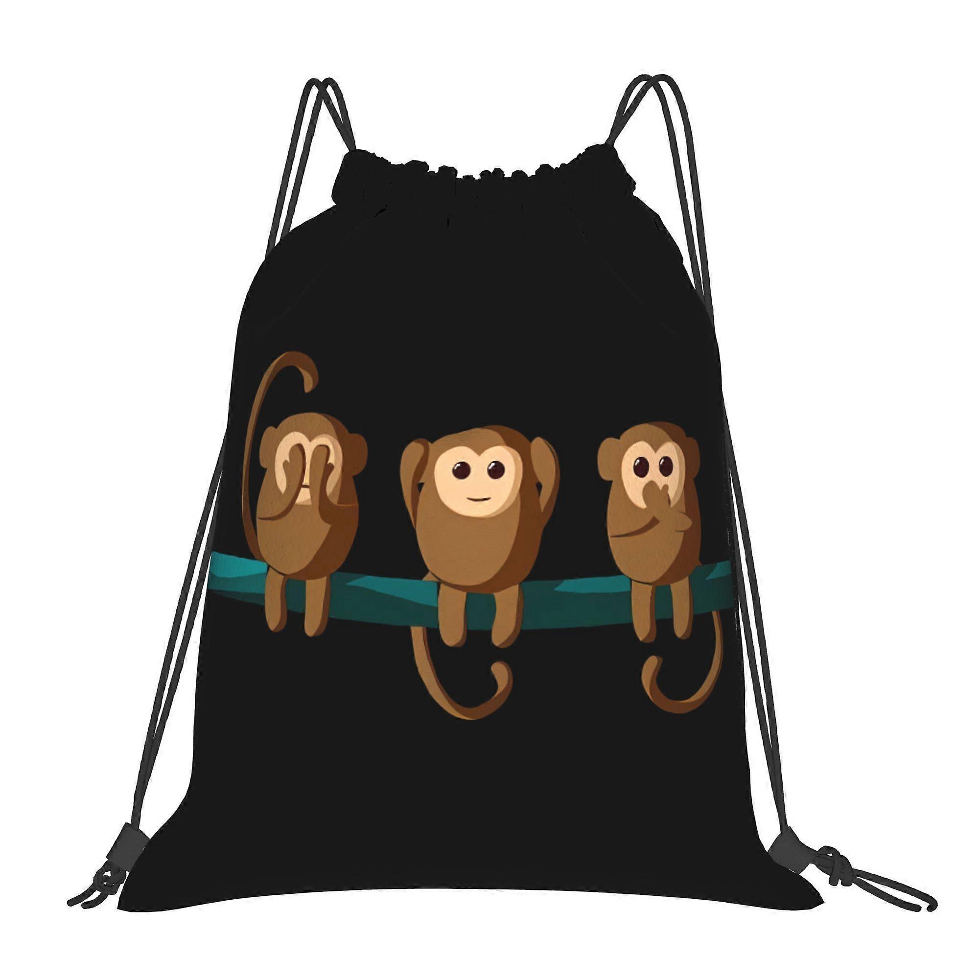 Drawstring Bags Featuring a Monkey Design-Gqazw