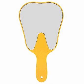 Miroir de poche compact et mignon avec poigne en plastique (jaune)