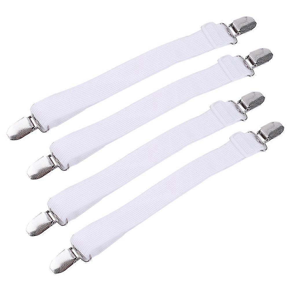 Bed Sheet Gripper Elastic Strap Adjustable Fasteners 4Pcs for Bed Sheets