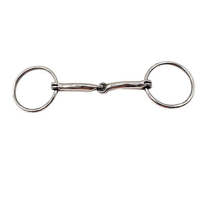 Double-Jointed Loose Ring Snaffle Bit for Horses, 2 Sizes
