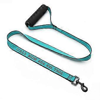 Heavy Duty Dog Leash with Reflective Threads for Night Safety, Durable Nylon Double Handle Leash for Training and Walks