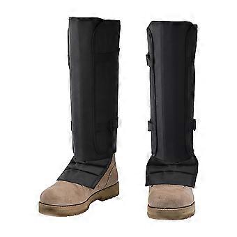 Polainas impermeáveis ​​para proteção contra picadas de cobra, ideais para caminhadas e caça. Ajustáveis ​​e leves, estas polainas são perfeitas para homens e mulheres. Cor preta.