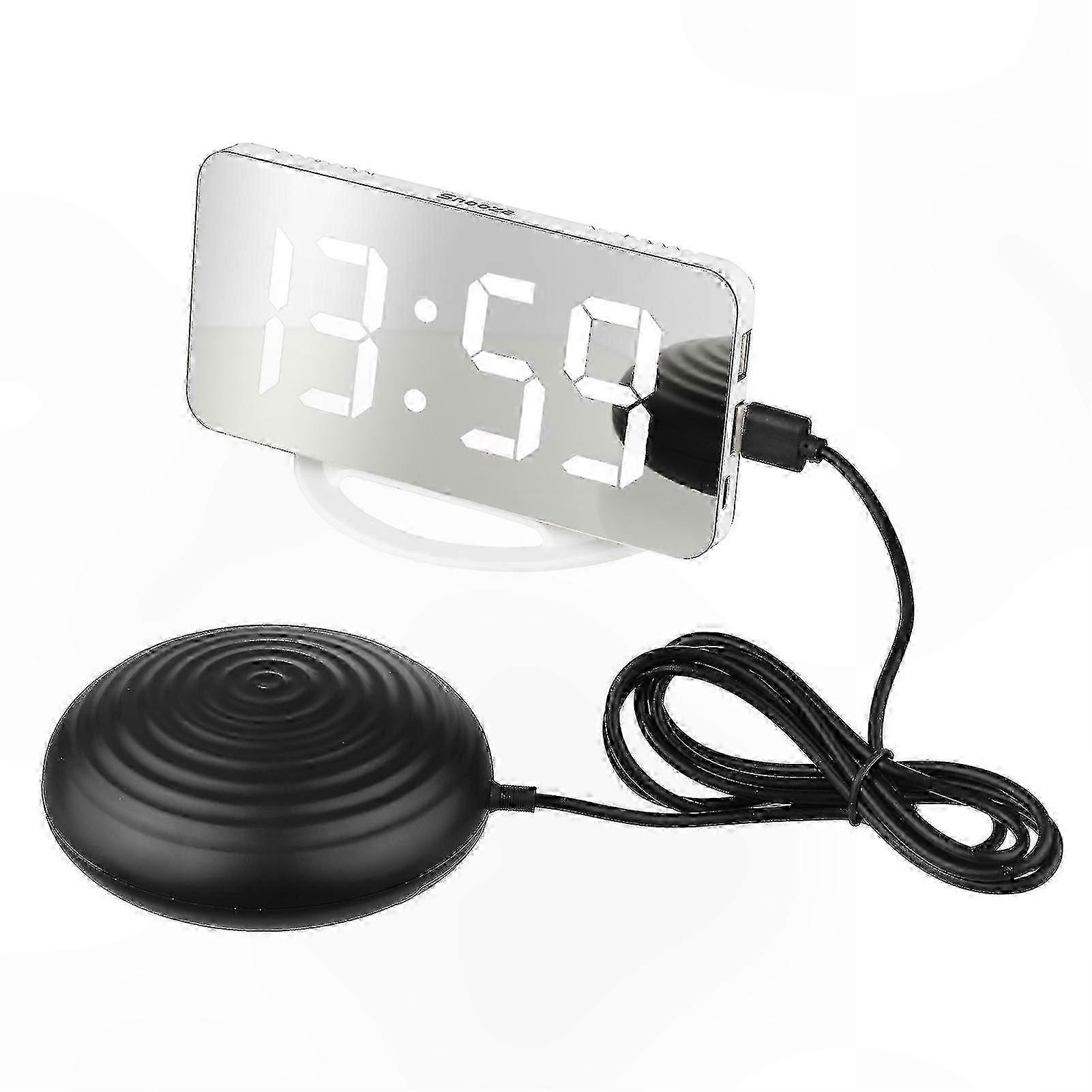 Digital Mirror Alarm Clock with Vibrating Feature and Large Clear Display