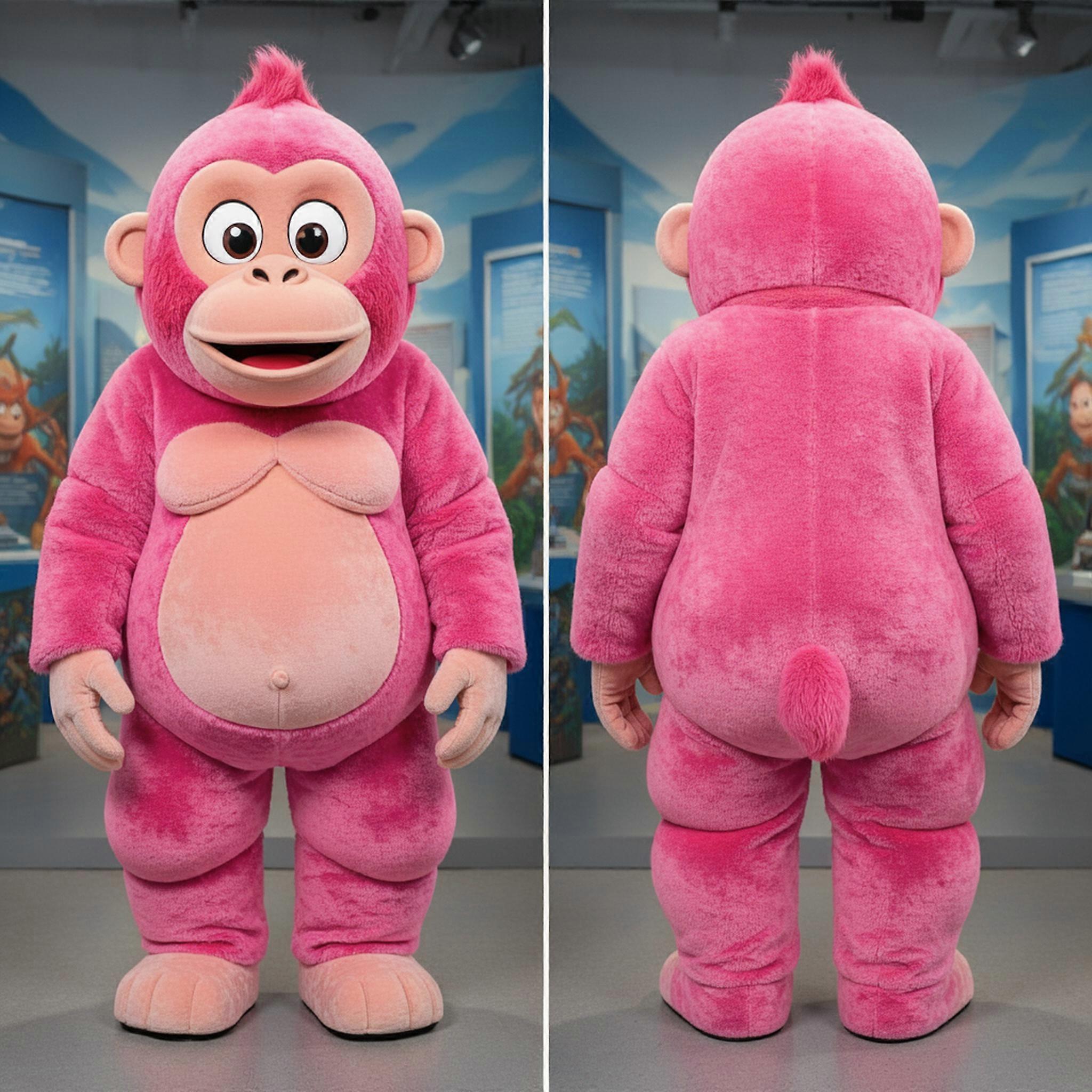 MASTICOT Velvety Orange Expressive Orangutan Mascot