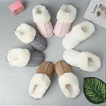 US 7-8Chaussons Femme Hiver Pantoufles pour Femmes Chaussures en Peluche Unisexe Pantoufles Chaudes avec Semelle en TPR Antidrapante Chaussures pour l