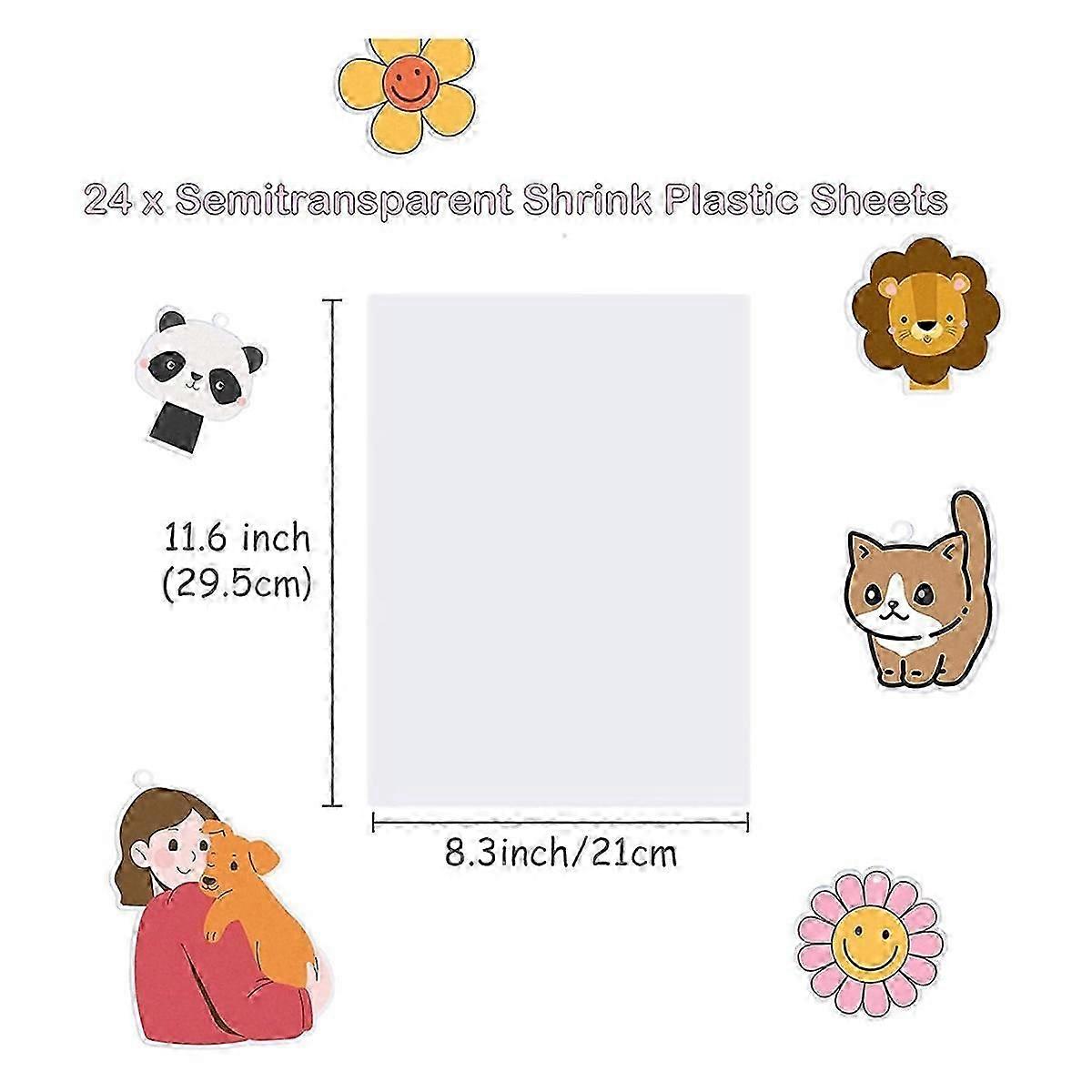 Printable Shrink Dink Sheets,Printable Shrinky Plastic,24 Sheets