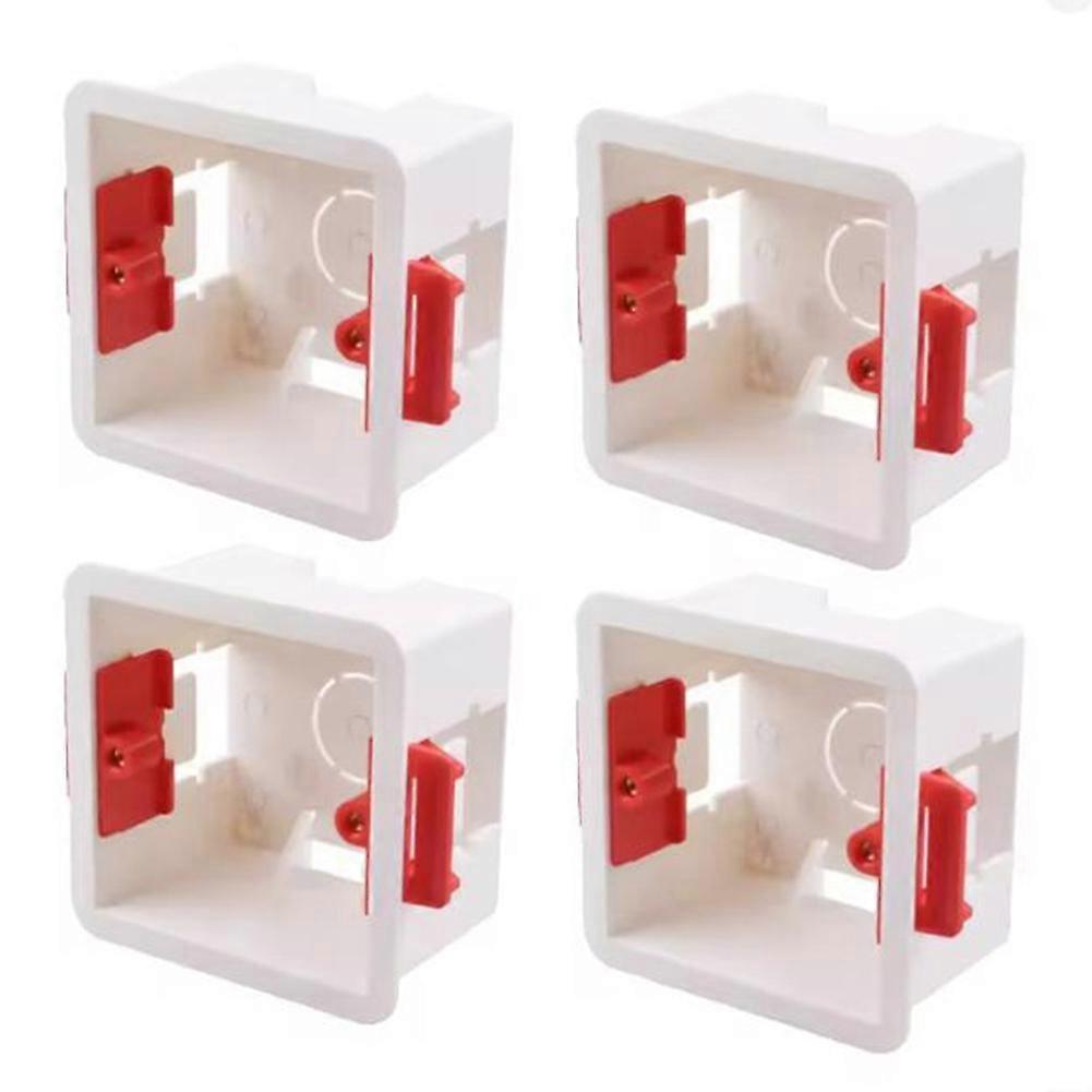 4pcs Type-86 Flush-Mount Junction Boxes for Plasterboard, Suitable for Recessed Electrical Installations
