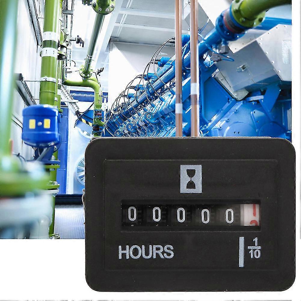 10-80V AC/DC 99999.9 Hours Quartz Hour Meter compatible with Engine Generator Time Counting