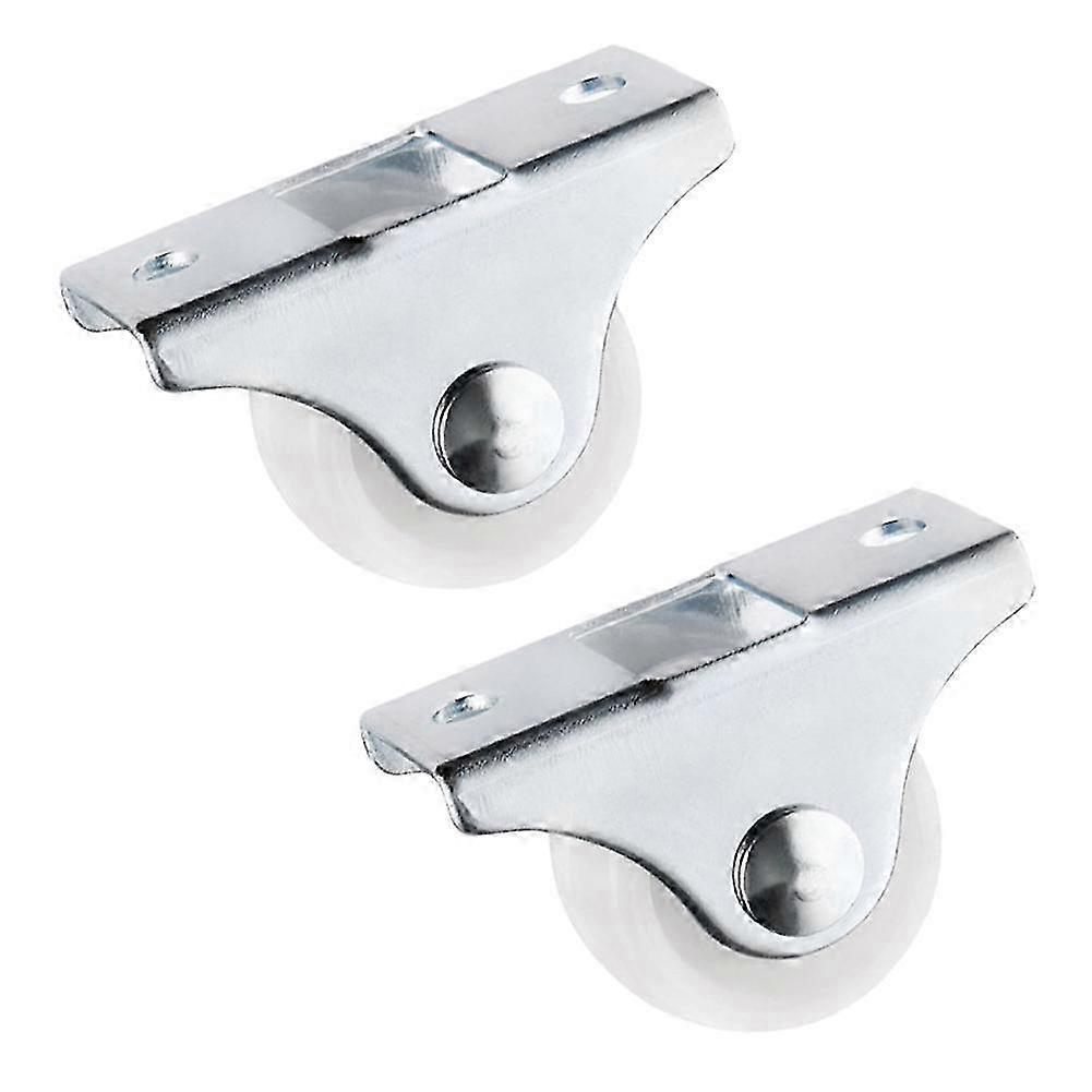 White Fixed 1 Inch PP Casters Quiet