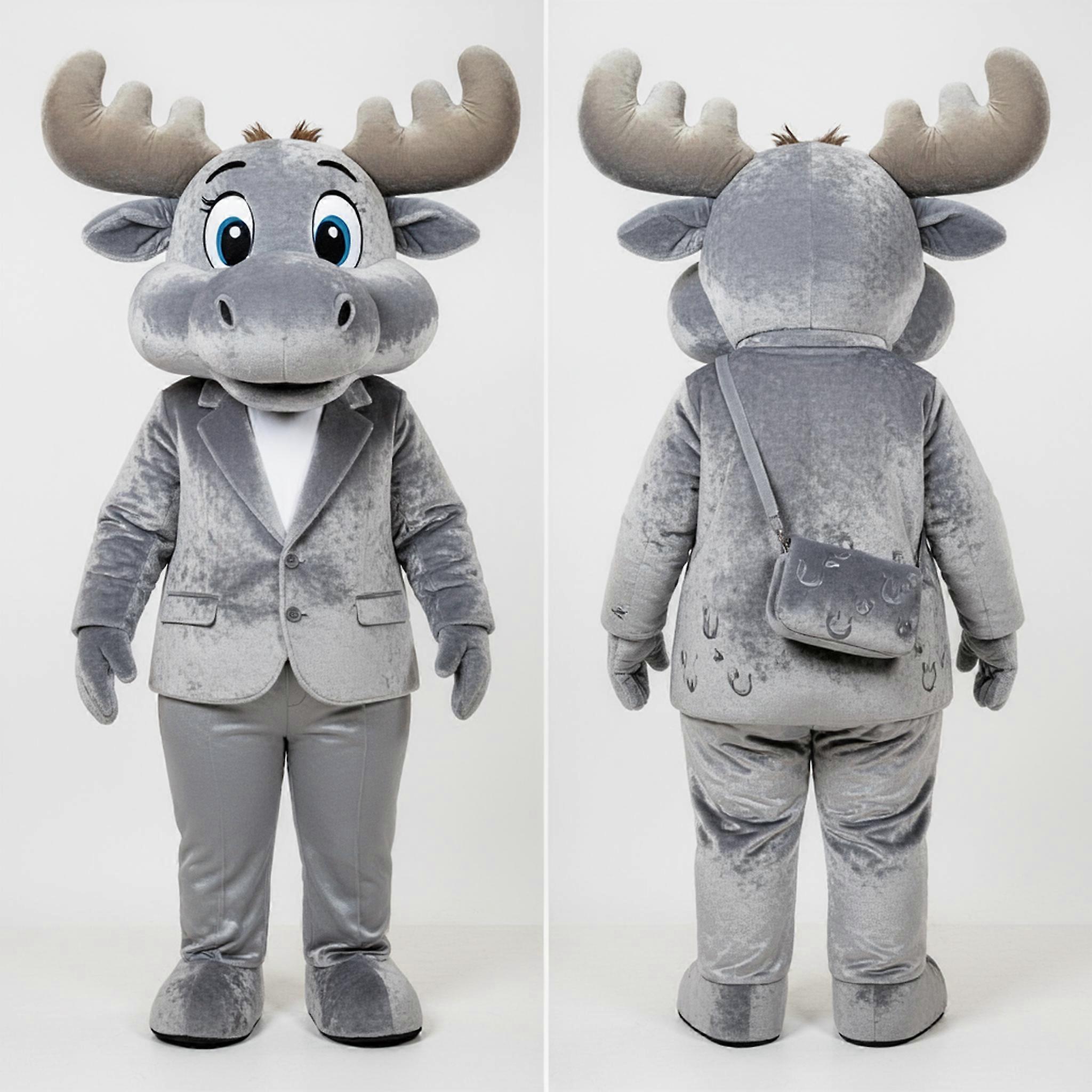 MASTICOT Silver Grey Sleek Moose Mascot
