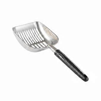 Aluminum Litter Spade Single-Piece Design Deep Feline Litter Spade Sturdy-Duty