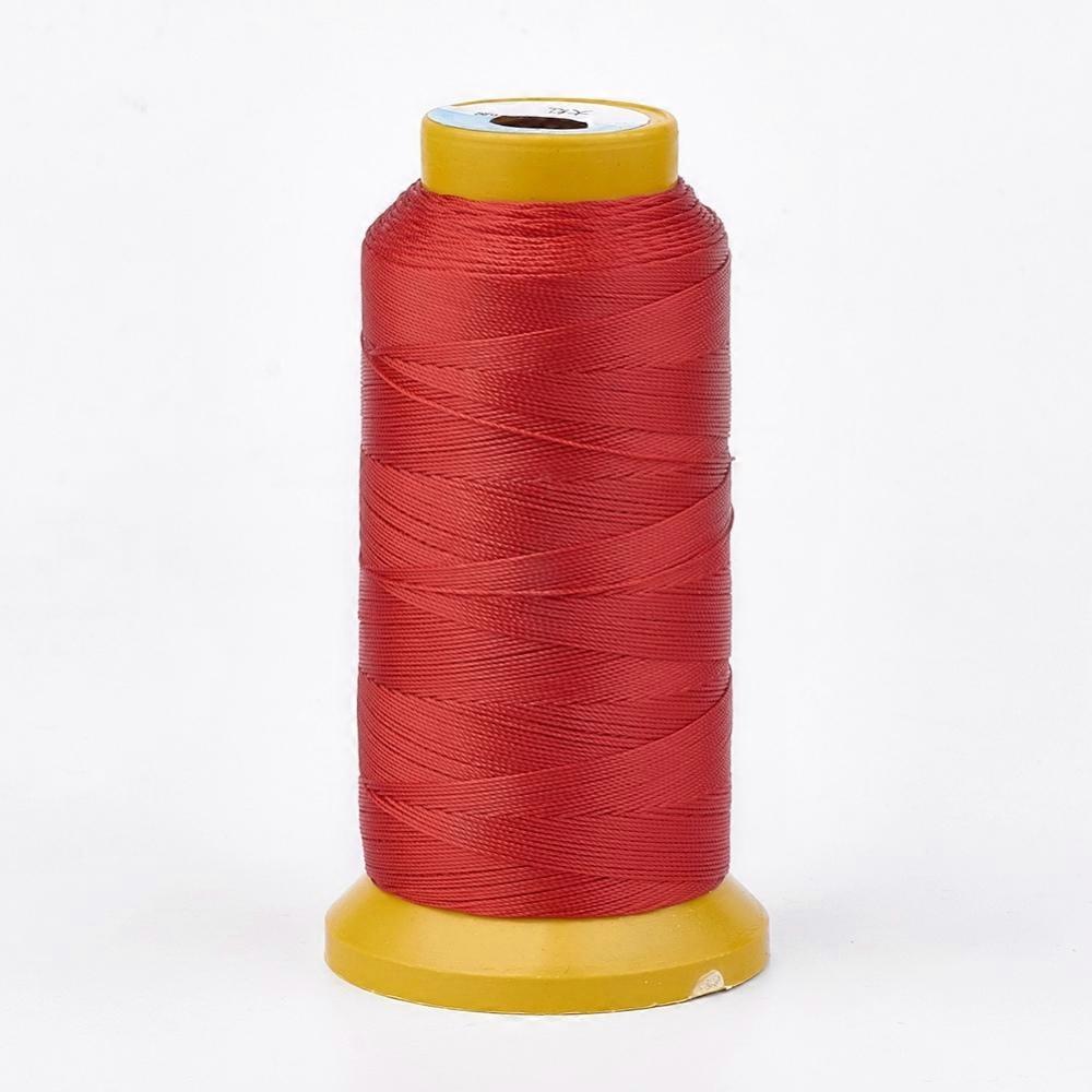 2rolls Polyester Thread for Woven Jewelry Making Red 0.5mm 480m/roll