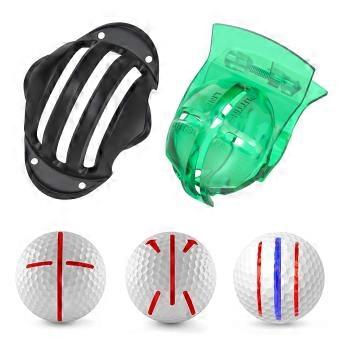 Golfballiner-sjablonen, 2 stuks met veerklem en tri-Line stencils voor putt