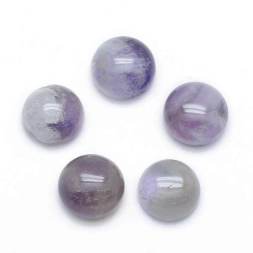 100pcs  Amethyst Cabochons Half Round 8x3.5~4mm