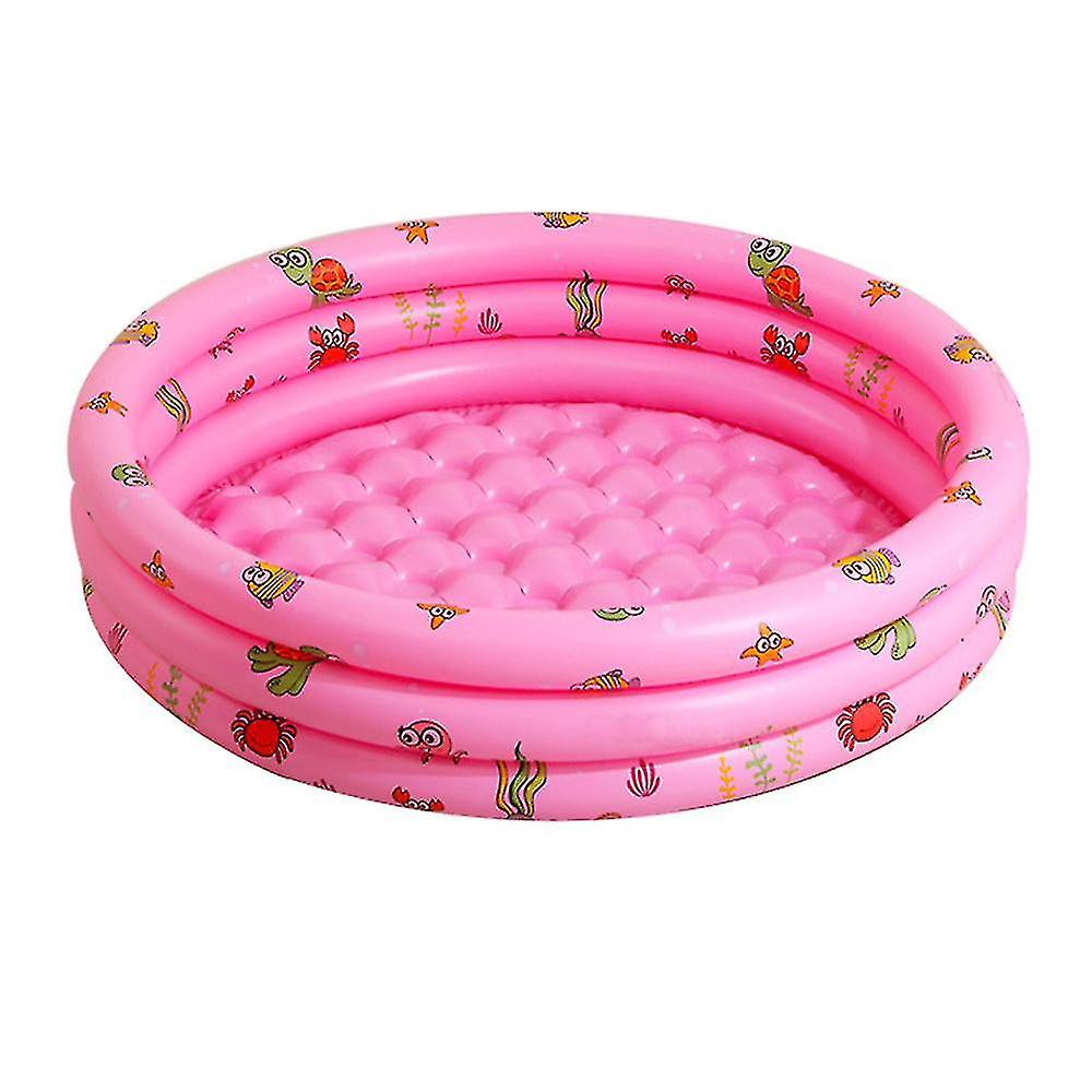 Inflatable Pool For Kids, Swimming Pool, Blow Up 3 Rings Round Baby Padding Pool For Outside And Ind