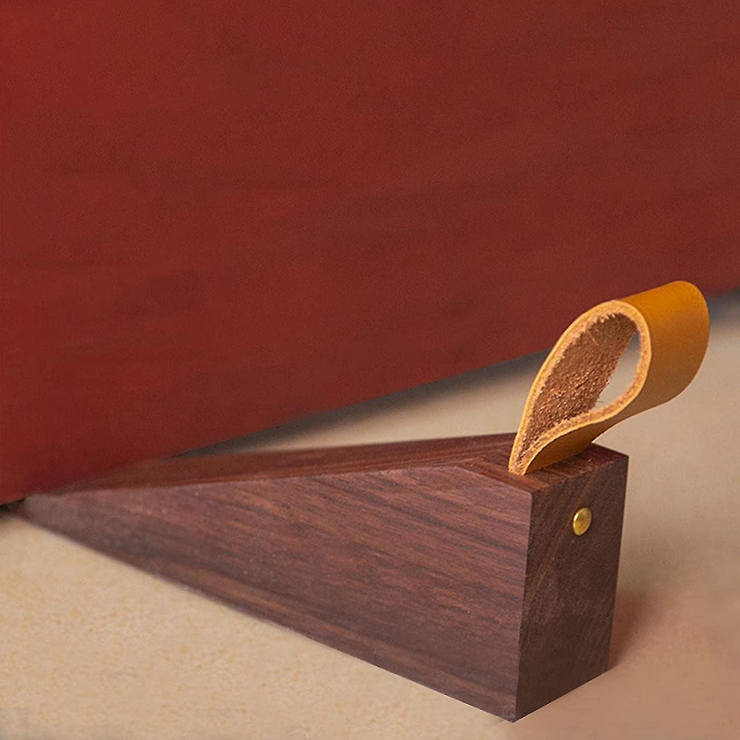 إسفين باب خشبي غير قابل للانزلاق للحمام ، المطبخ ، غرفة الأطفال (الحجم: L-الجوز)