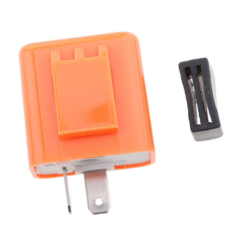 12V 2-Pin Adjustable LED Indicator Electronic Flasher for Motorcycle Orange