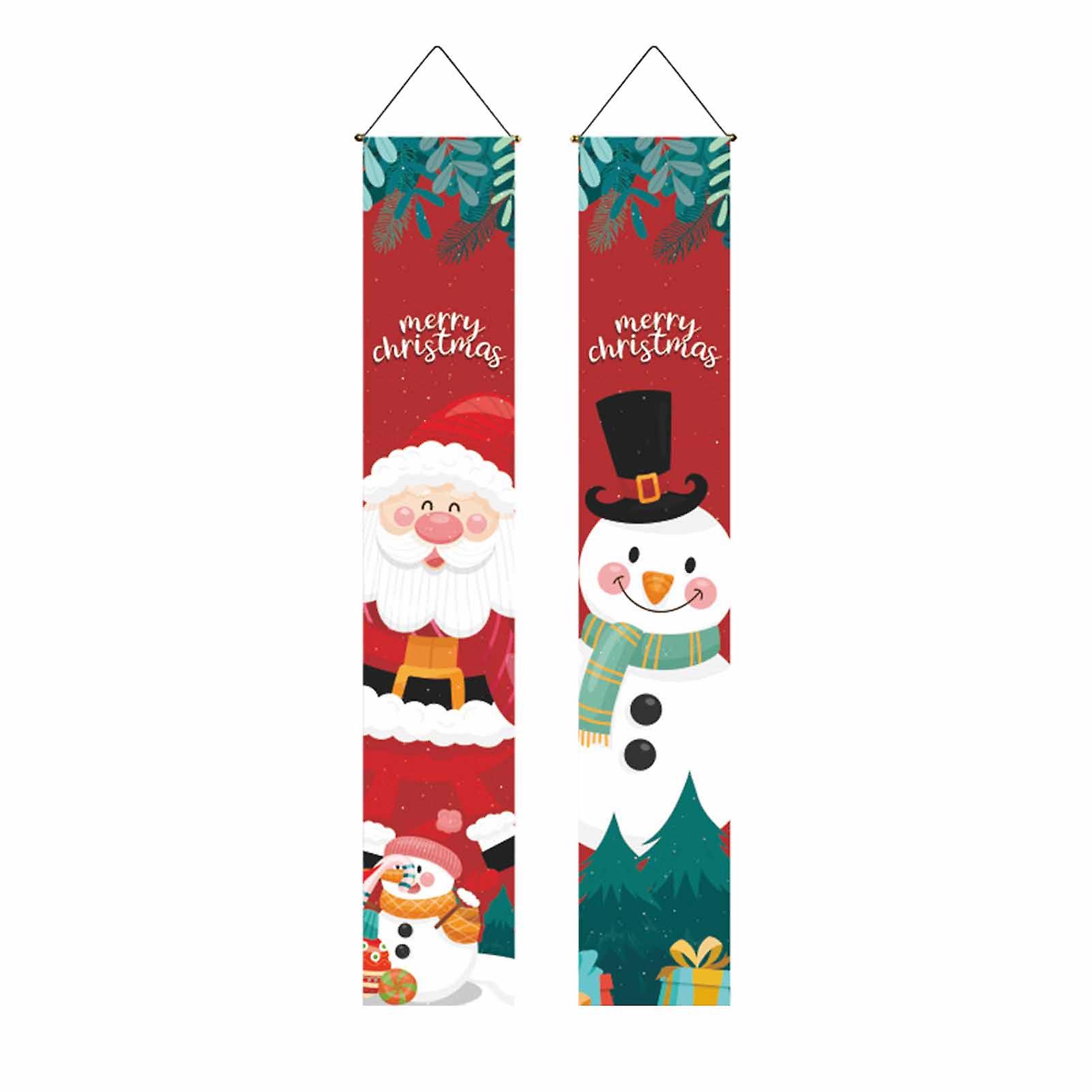 Enseigne de Noël Porte Côté Couplet Durable Polyester Bannières en tissu