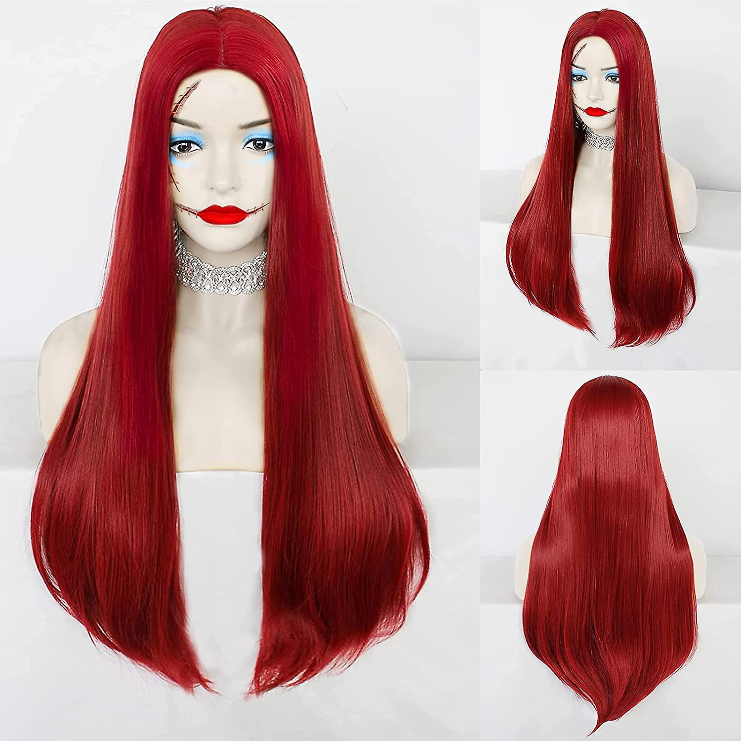 Long Red Wig Straight Cosplay and____ Costume