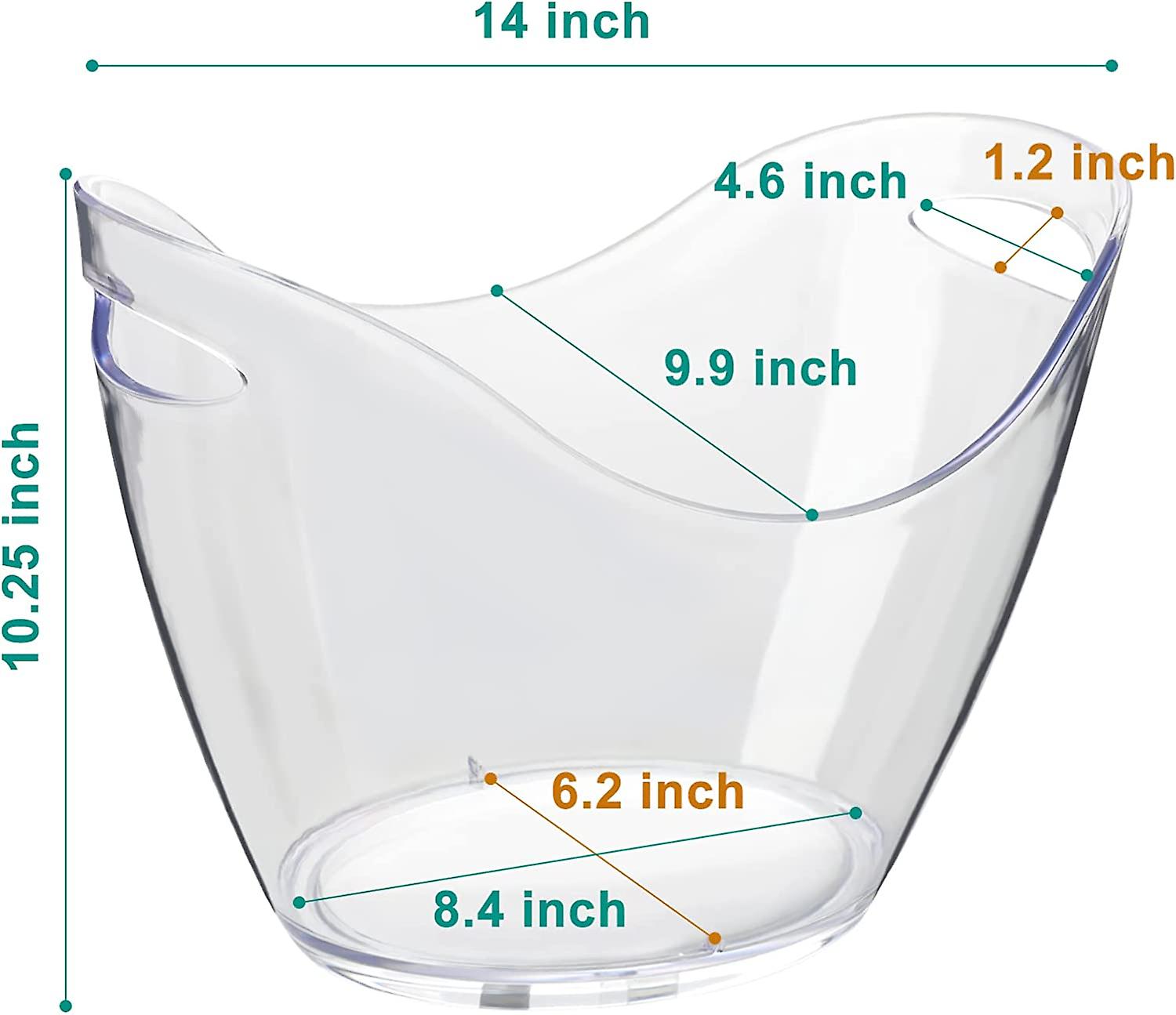 Ice Bucket Wine Bucket,clear Acrylic 8 Liter Plastic Tub For Drinks