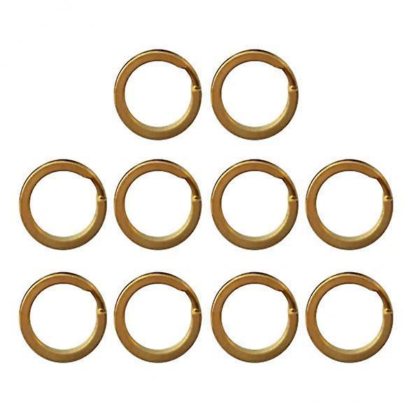 2x10 Pieces Brass Flat Round Split Key Chain Rings Key Holder Craft 20mm