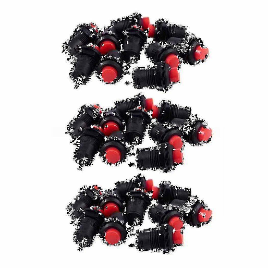 30 X With Momentary Round Head Panel Mount Spst 2 Pin Push Button Switch