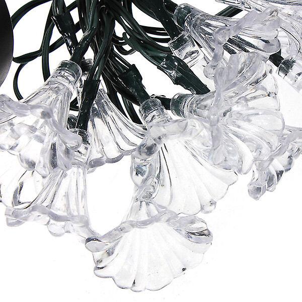 30 Led Colorful Solar Petunia Flower String Lights - Christmas Decoration