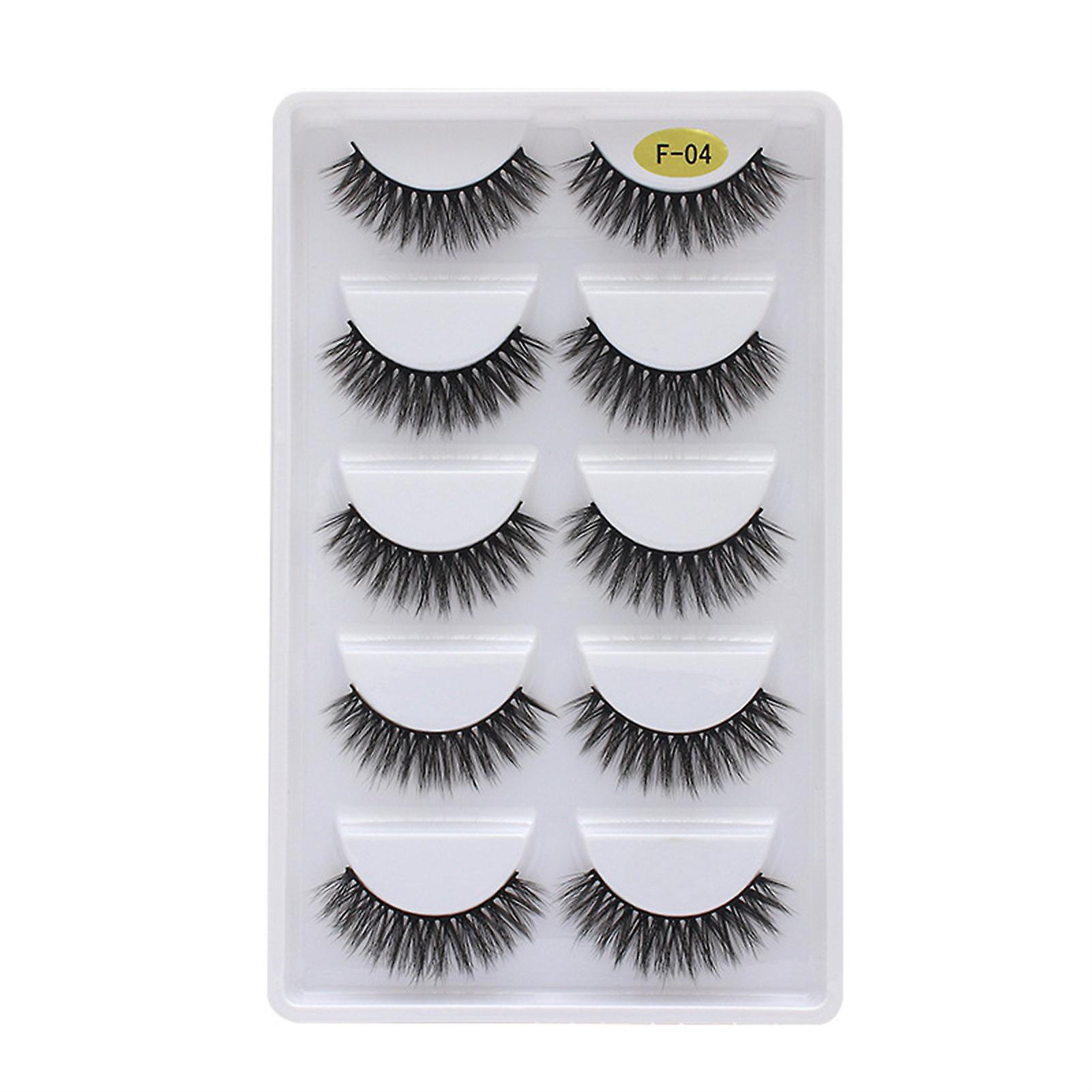 5 Pairs Simulation  False Eyelashes Soft Non Irritation Fluffy Lashes Eyes