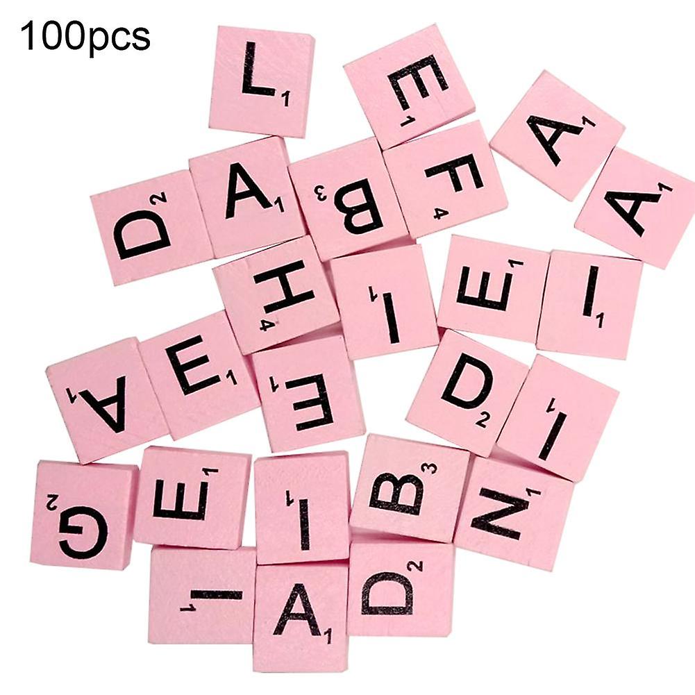 ZHOUBA 100 Pcs Multi-Color Wood Letters Numbers Button DIY Craft Sewing Scrapbooking