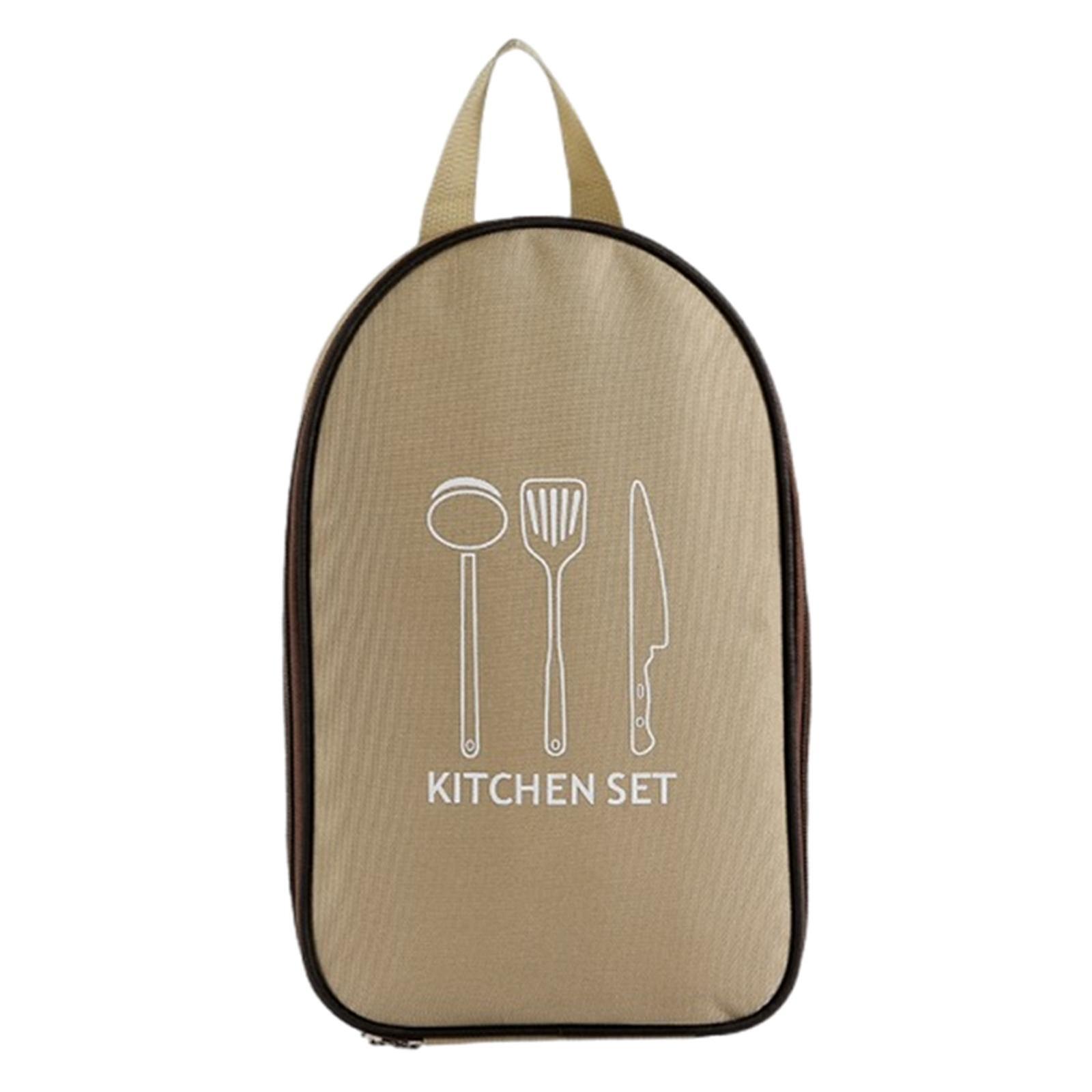 8 قطع مجموعة أواني طبخ التخييم أداة المطبخ مجموعة طبخ التخييم السفر البيج