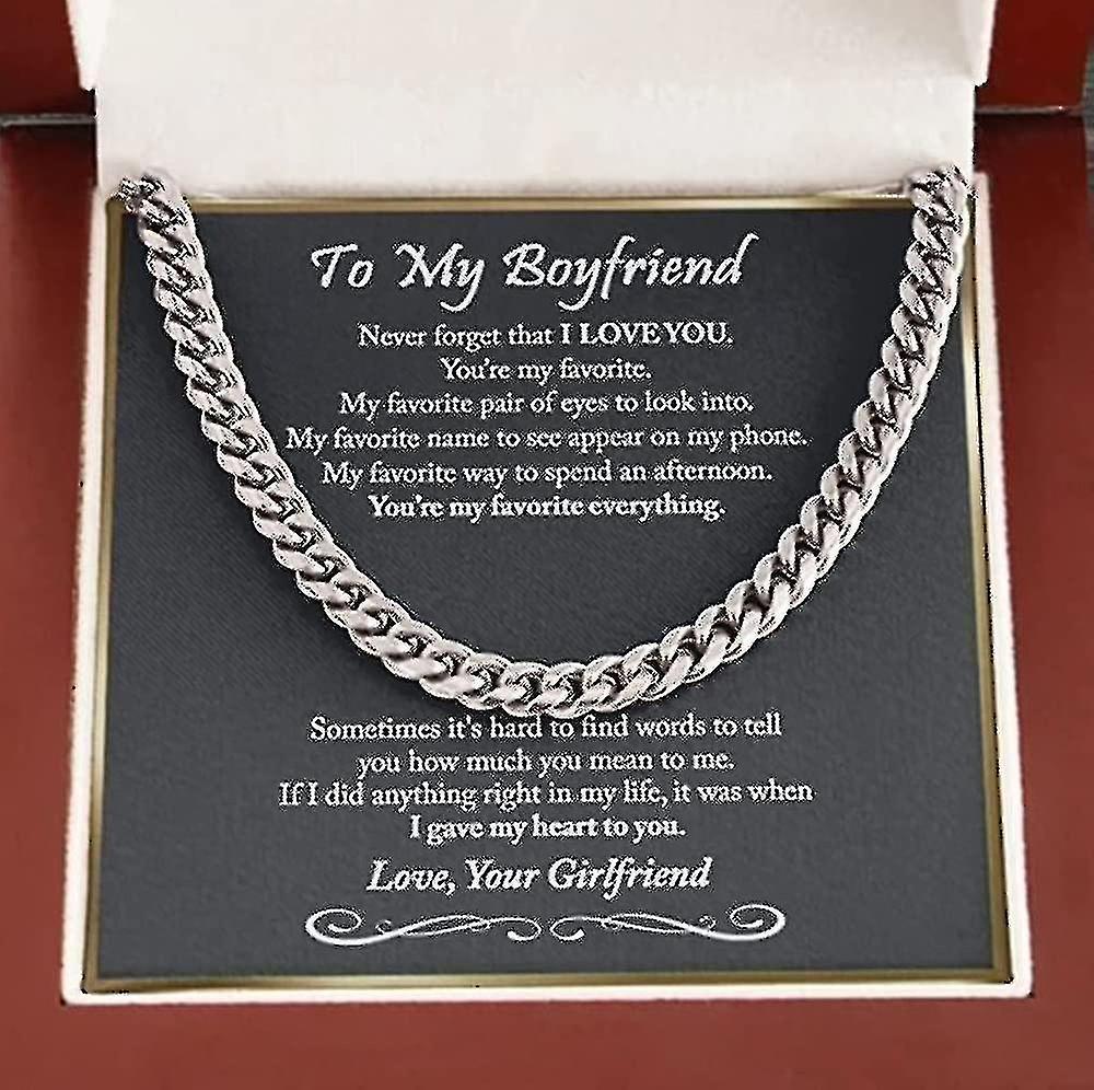 To My Man Stainless Steel Cuban Chain Necklace For Him,birthday Gifts For Boyfriend Husband