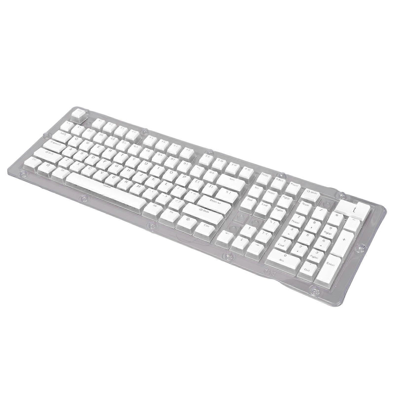 ABS Keycaps 108 Keys Double Layer Two-Color Light Transmissive Keycap for 61 87 104 108 Keys Mechanical Keyboard White