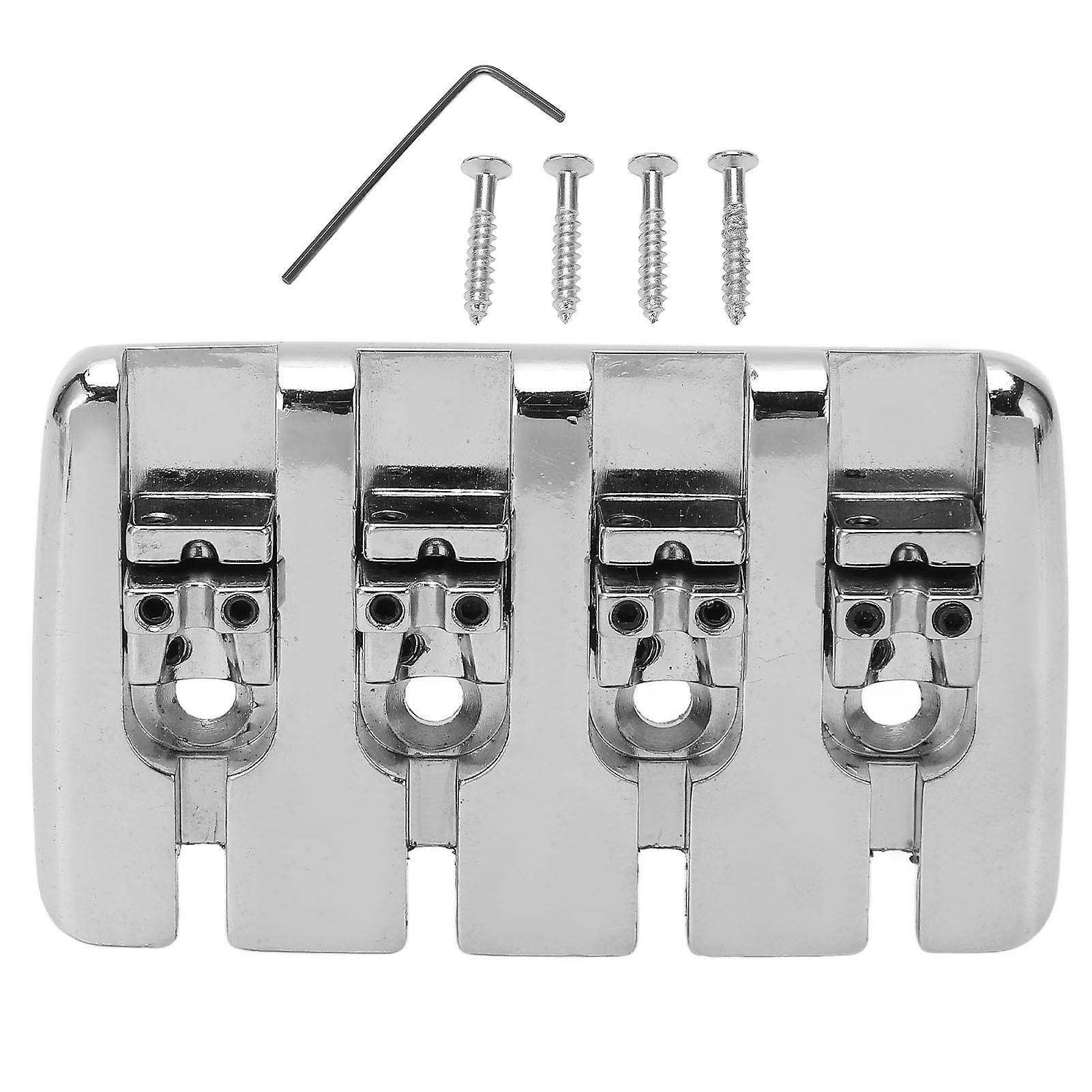 4 String Metal Guitar Bridge Replacement Accessory for Electric Bass