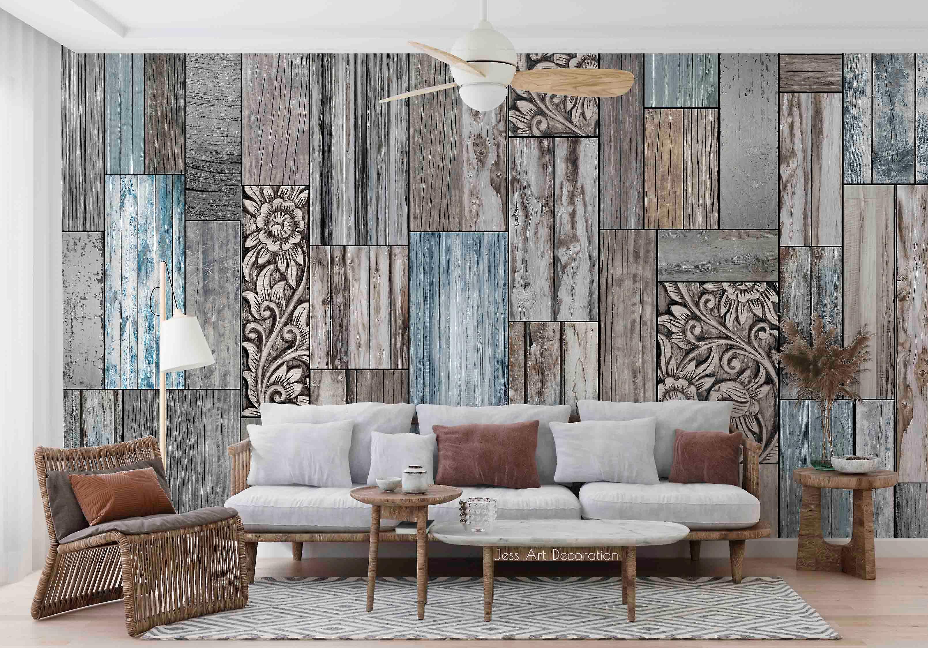 3D Plank Texture Pattern Splicing Wall Mural Wallpaper Gd 2919