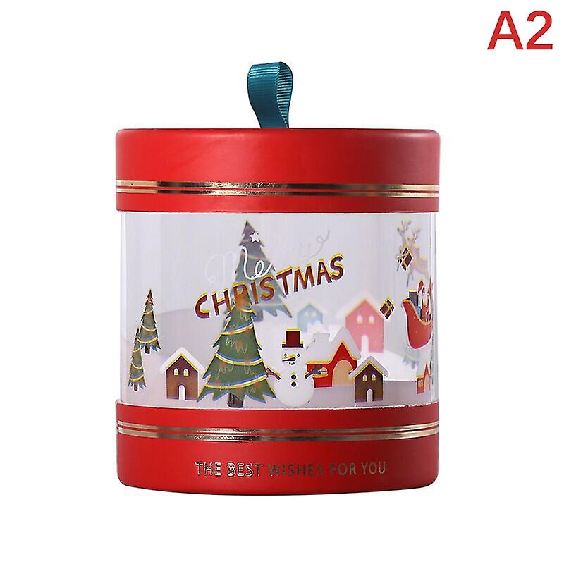 1Pc Christmas Candy Box Gift Apples Mousse Cake Hug Bucket Dessert Plastic Trans