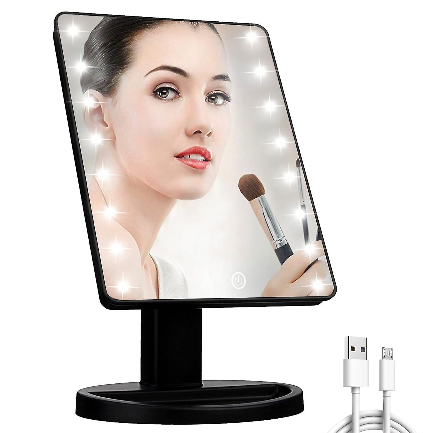 Lighted Vanity Makeup Mirror with 16 LED Lights, Adjustable Brightness, 180° Rotation for Optimal Viewing