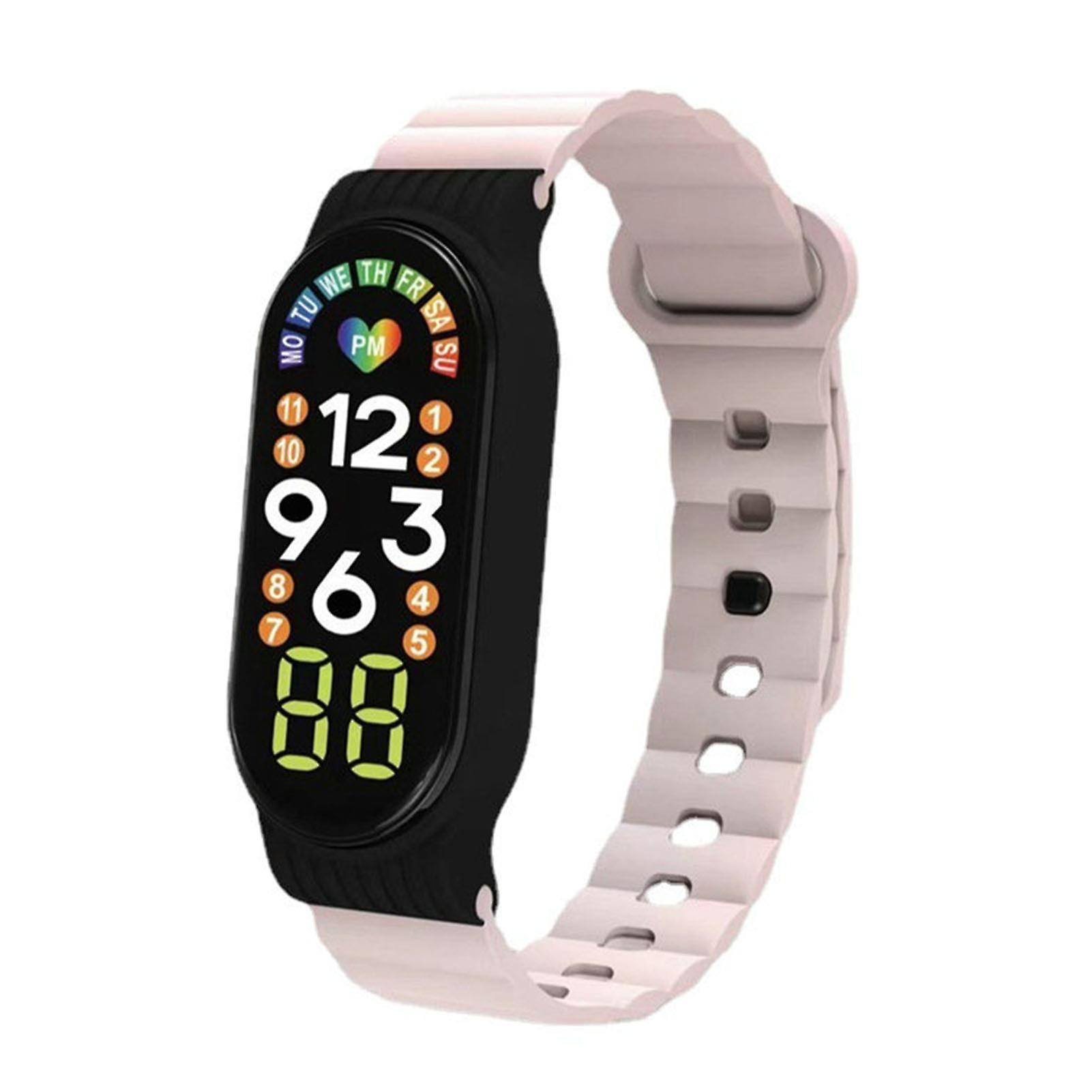 ساعة إلكترونية حزام سيليكون رفيع للغاية مقاوم للماء متعدد الوظائف شاشة LED ساعة للطلاب للرياضة والترفيه والأعمال