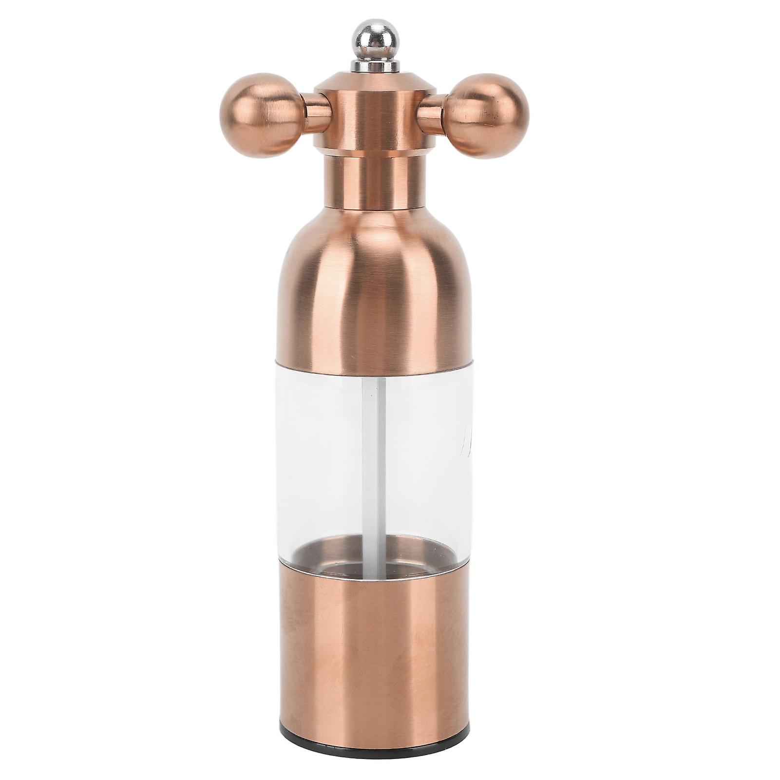 Rose Gold Adjustable Ceramic Pepper Mill - Refillable Kitchen Grinder for Salt & Pepper
