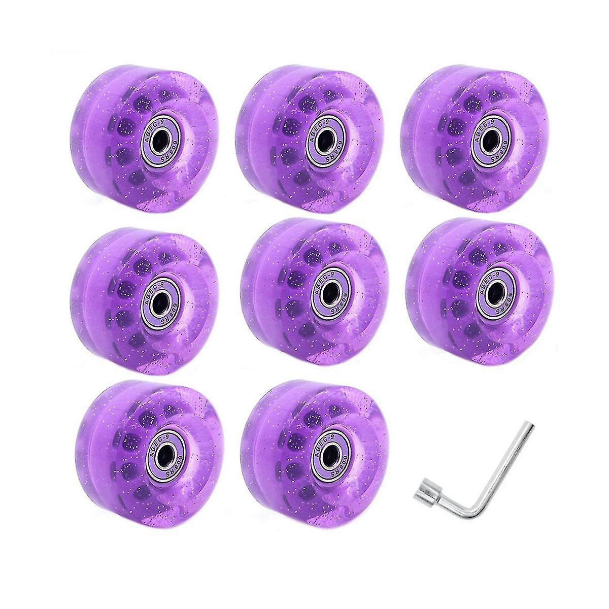 8 חלקים 32 x 58mm 82a גלגיליות עם מיסבים, לשימוש פנימי או חיצוני, עם מפתח ברגים לגלגל