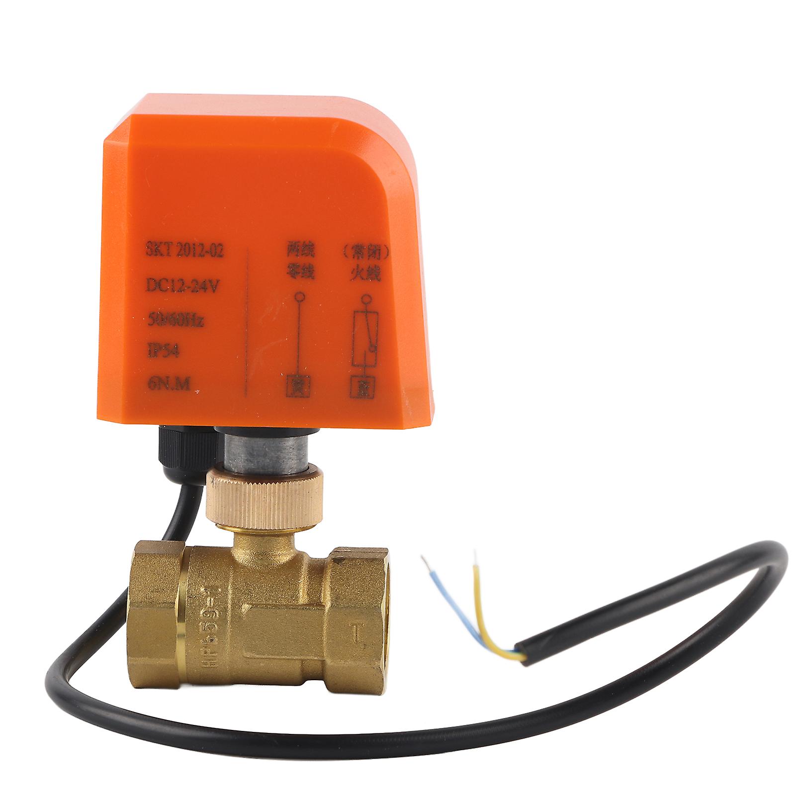 Professional DN20 2-Way Electric Ball Valve, 12/24V DC, 2-Wire, Brass, Accessory
