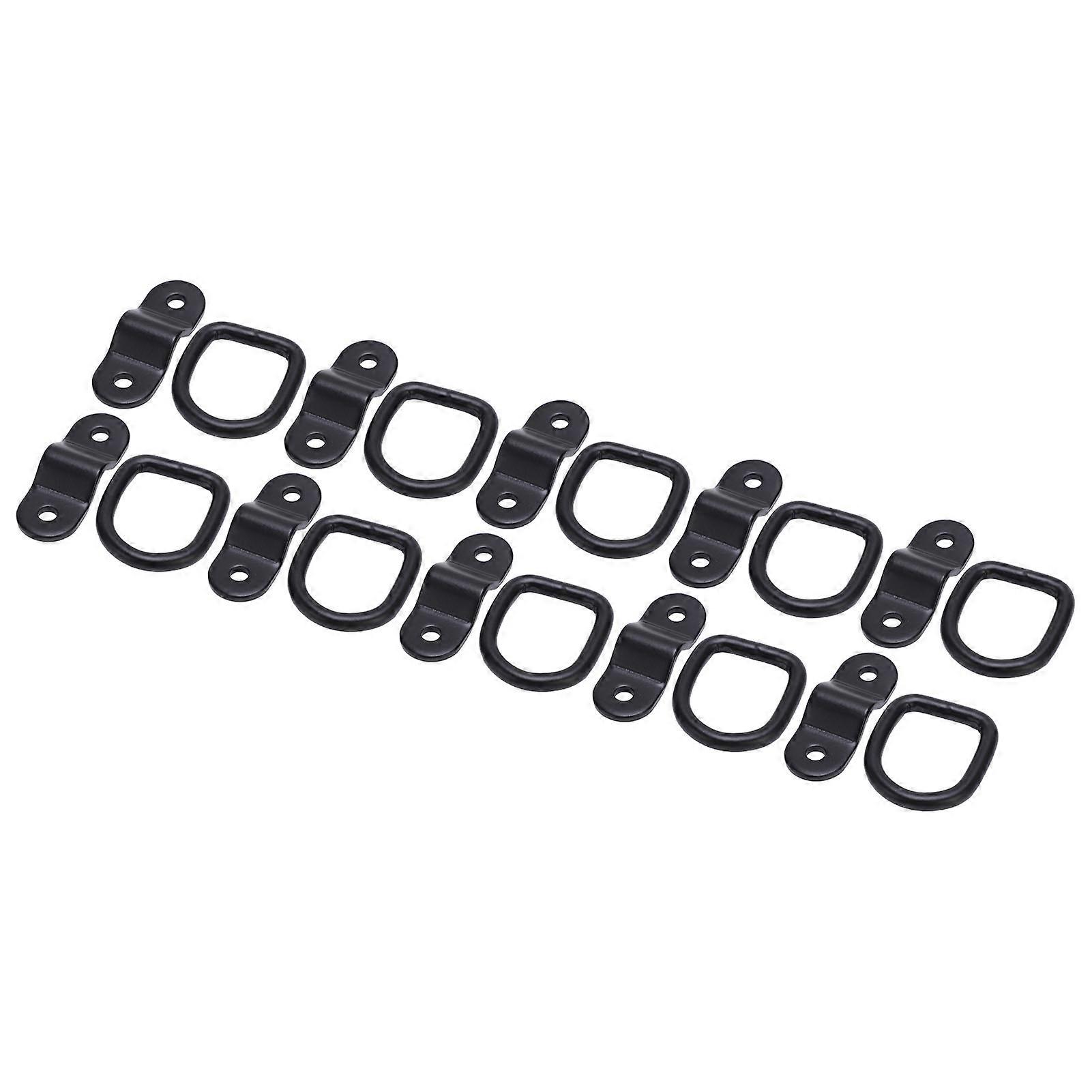 10Sets Tie Down Anchors Multifunction High Strength Surface Mount D Ring for Safe Secure HaulingBlack