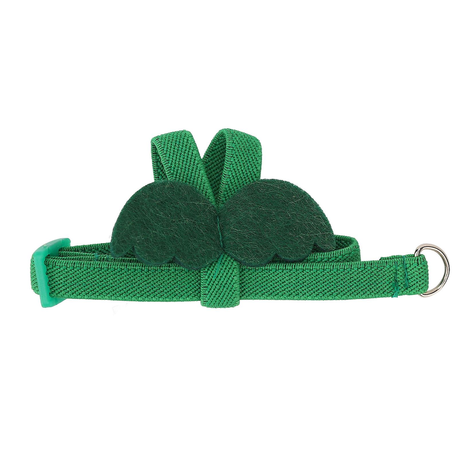 Parrot Harness Leash ajustável elástico mordida resistente ergonômico Pet Bird Harness Corda de tração com asas fofas XS Verde