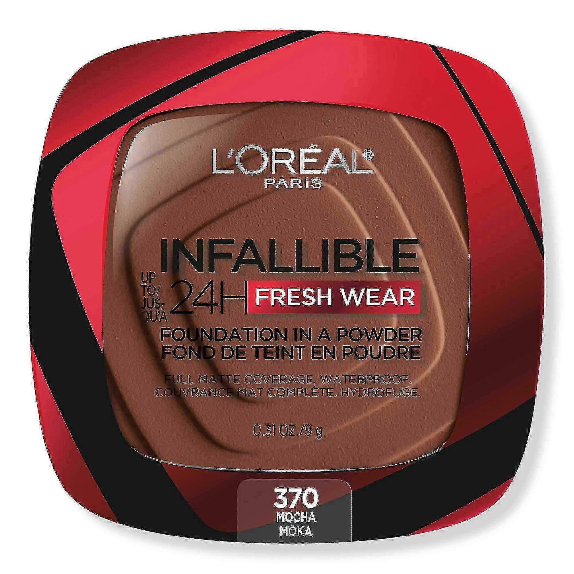 L'oréal Infallible 24 小时清新粉底粉,370 摩卡,0.31 盎司